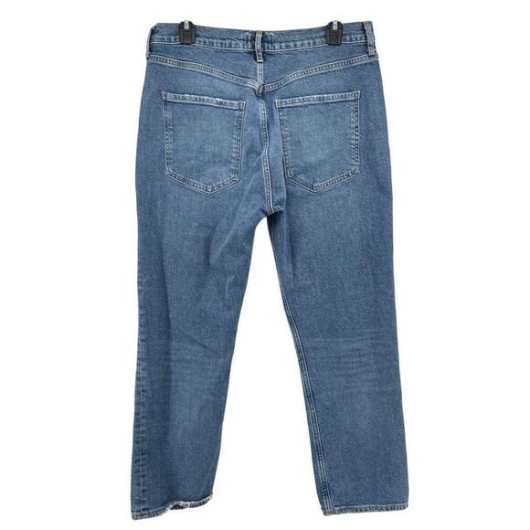 AGOLDE Riley High Rise Straight Crop Jeans – Frequency Wash Denim Size 30 - Picture 10 of 17